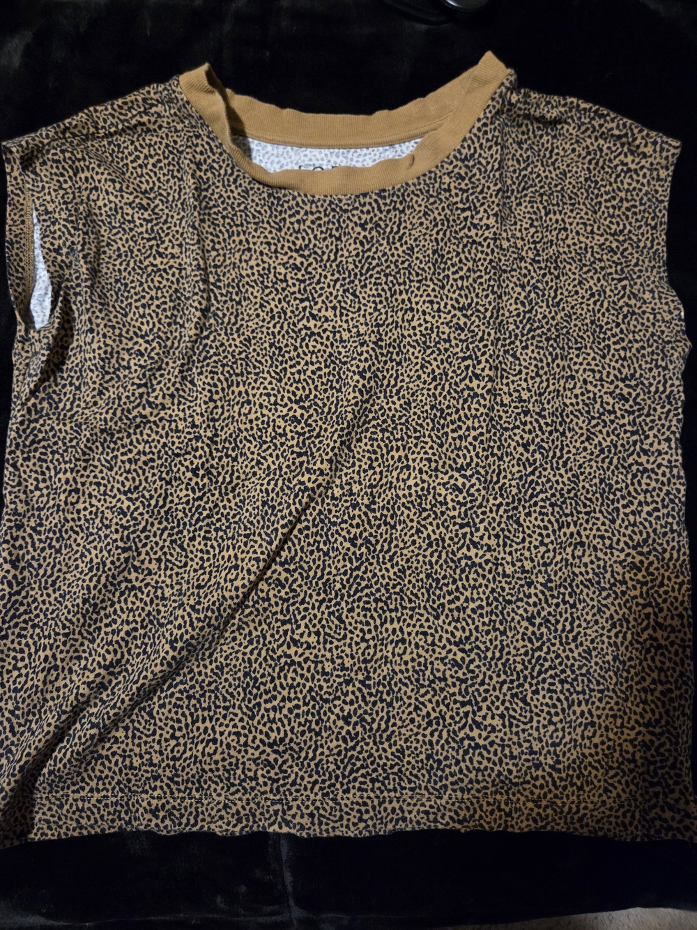 LOFT Black and Mustard Leopard Print Tank